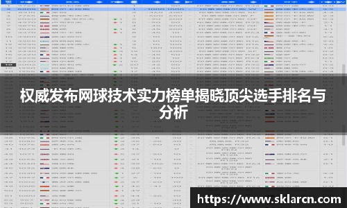权威发布网球技术实力榜单揭晓顶尖选手排名与分析